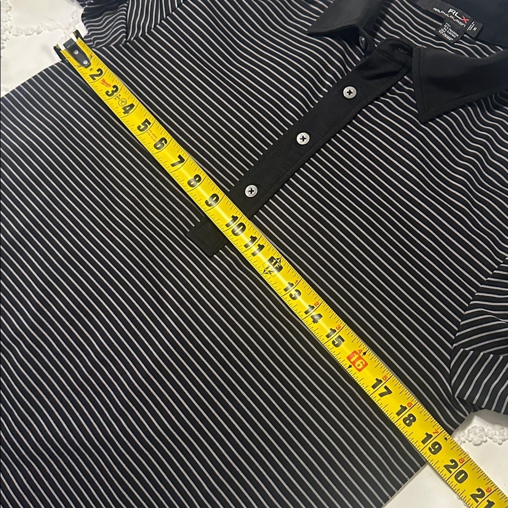 Ralph Lauren RLX men’s polo shirt size medium as new condition black striped. - Picture 5 of 9